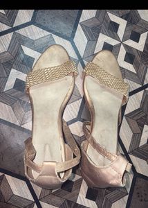 Elegant Rose Gold Strappy Heels