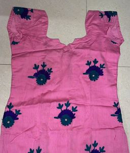 Pink Embroidered Kurti