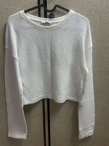Cream Knit Cropped Sweater