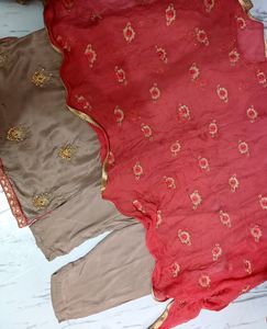 New Condition Suit Set Khakhi Colour