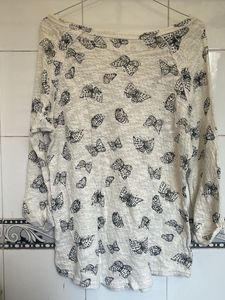 Butterfly Print Lightweight Top
