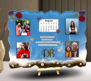 Personalized ocean theme Photo Frame with Calendar