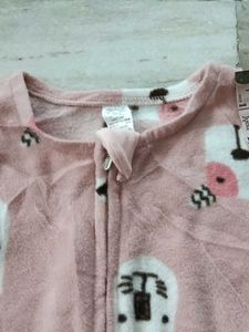 Cute Pink Cat Sleepsuit