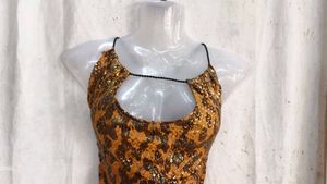 Sparkly Animal Print Crop Top