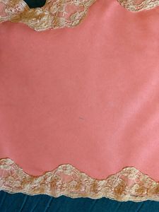 Peach Silk Lace Trim Cami Top 🍑✨