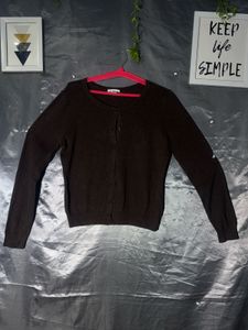 H&amp;M Classic Brown Button-Up Cardigan