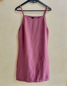 Pink Spaghetti Strap Mini Dress.size- M