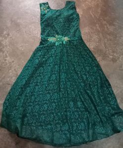 Elegant Emerald Green Lace Dress