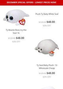 Adorable TY Beanie Baby Seal Plush