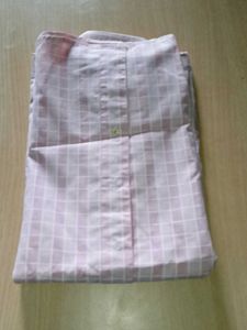 Men's Pink Checkered Long Sleeve Shirt
