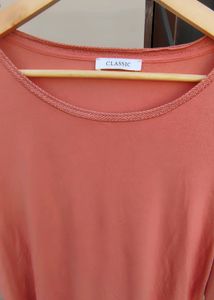 Women's Oversized Basic Tunic Top In Terracotta