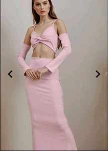 Pink Twist Front  Maxi dress