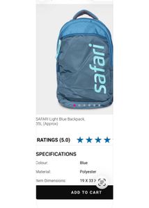 Safari Light Blue bagpack 35L and watch combo