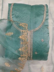 Elegant Teal Kurta Set with Embellishments