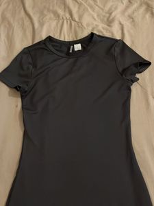 mini black dress with slit