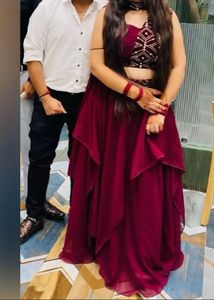 Maroon Designer Lehenga Choli Set