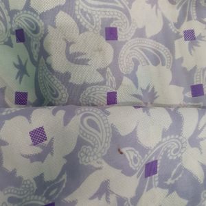 💜 Purple Lavender White Color Floral Design Printed Synthetic Sliky Saree Trendy Modern Stylish Saree Indian Traditional Sari For Girls Wife Women Ladies Casual Sare Purple Flower Pattern Sari