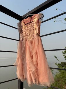 Girld Pink Flowy Sparkly Dress
