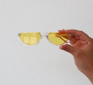 Yellow Half-Frame Sunglasses