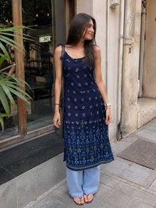 Boho Blue Floral Kurti