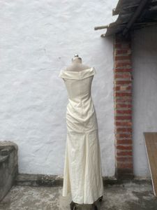 Elegant Off-Shoulder Cream Gown