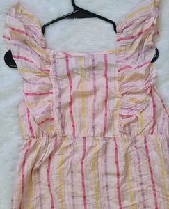 Pink Striped Smocked Maxi Dress