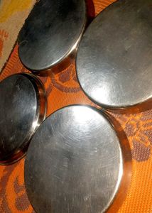Set of 4 Stainless Steel Plates big size thali