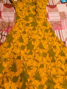 Yellow Floral Print Kurta