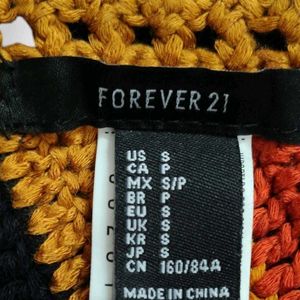Crocheted Striped Halter Top S