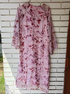 Elegant Pink Floral Midi Dress