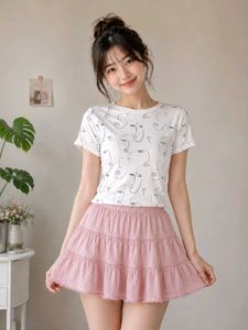 Combo of 2 cute pink and white top