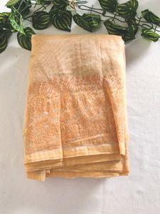 Peach Organza Saree ( Women)
