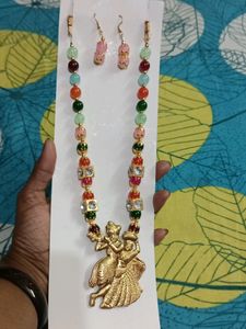 Brand New Necklace Radha Krishan Panded With Earri