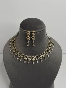 Elegant CZ Stone Necklace &amp; Earring Set