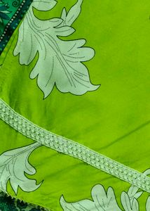 Vibrant Green Kurta set with Leaf Print
