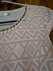 Light Pink Lace Bridesmaid Dress