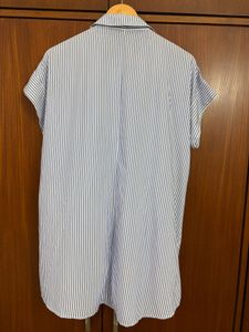 Blue Striped Tie-Front Shirt Dress
