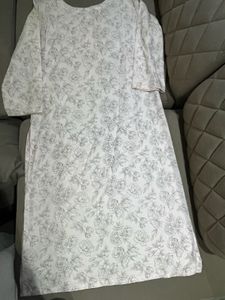 White Floral Print Kurti