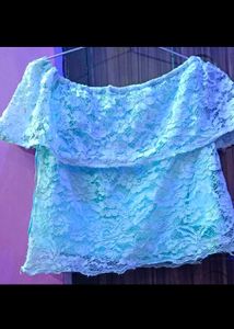 Off-Shoulder Lace Crop Top
