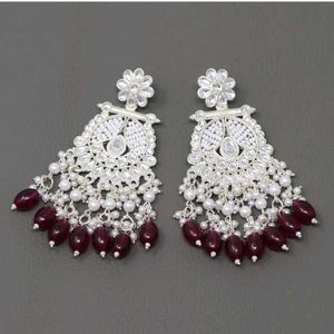 Elegant Silver Tone Dangle Earrings