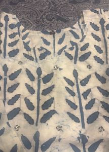 Blue & White Block Print Kurta