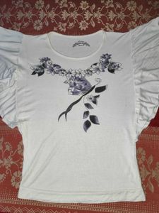 Floral Print Ruffle Top