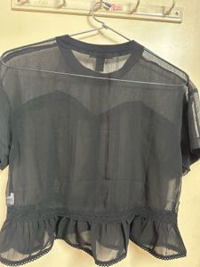 forever 21 black sheer top
