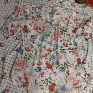 Korean Style Floral Top with Back Tie