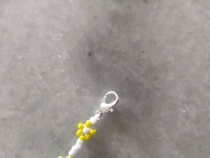 Beaded Anklet with Flower Charms