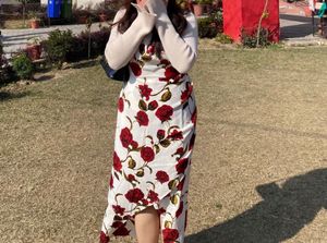 URBANIC Floral Wrap Midi Dress