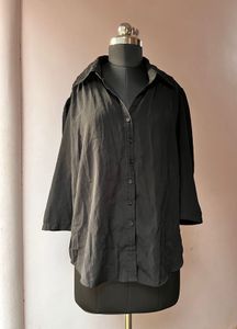 Black Button-Down Shirt