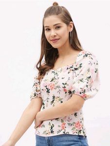 Floral Puff Sleeve Top