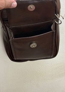 Brown Faux Leather Crossbody Bag