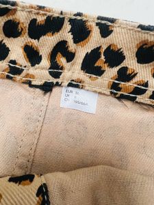 Leopard Print Button-Front Skirt